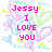 Pixelated text reads "Jessy I LOVE YOU" on left and "WILL YOU MARRY ME" on right, surrounded by pastel floral and heart shapes.