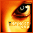 identical orange-toned close-up images showing a person's eye with the text 'THE HOST' and three small heart symbols below it