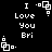 Black background with white pixelated text and geometric shapes arranged in a pattern