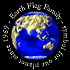 Animated globe showing Earth's rotation with blue oceans and beige continents, surrounded by circular text reading "Earth Flag Earth" and "100% planet cool".