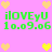 Pixelated pink background with green text and yellow/orange hearts, showing repeated patterns of 'ilOVEyU' and date '10.09.06'.