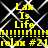 Yellow text on black background with white pattern, repeating 'Law Is Life' and 'relax #21' in pixelated font