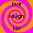 Four identical spiral patterns with orange and pink colors, each containing the words live, laugh, luv in black text.
