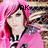 Pixelated image of a person with pink hair and a pink top, featuring black text 'AK' above the head against a pink background.
