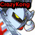 Six pixelated character icons arranged in a , each labeled 'CrazyKong' with distinct color variations