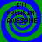 Four identical display a blue and green spiral background with pixelated text reading "I'M FREAKIN' AWESOME" in black