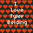 Pixelated icon with repeating heart pattern background and text "I Love Tyler Belding" in two identical vertical sections.