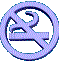 A circular icon with a stylized 'R' crossed out by a diagonal line, displayed in multiple views showing rotation and perspective changes.