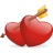 Red heart-shaped icon with brown stem and yellow-tipped arrow piercing it, rendered in pixelated style against white background.