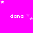 A static image with a bright pink background featuring repeated white text "dana" and scattered white and pink stars.