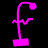 Two side-by-side animated frames of a pink streetlamp icon on black background with slight motion differences between frames.