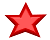 Five red five-pointed stars with glossy 3D rendering on gray background, varying in size and position across two