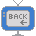 Three blue-bordered television icons display 'BACK' text with left-pointing arrows on gray backgrounds.