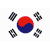 Static pixelated icon depicting the flag of South Korea with four black-and-white trigrams surrounding a central red and blue yin-yang symbol on white background.