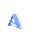 Blue 3D letter A with varying shadows and angles , some showing motion blur