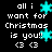 Pixelated text reads 'all i want for Christmas is you!!' with two '(3 (3' symbols, surrounded by cyan snowflakes on black background.