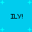 Blue background with light blue stars and four identical pixelated text elements arranged in a pattern