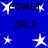 Blue background with white star shapes and black text reading "COMET" and "JRL3" in pixelated font.