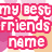 Pixelated text in pink outlined white letters on a pastel floral background with gray and orange accents.