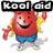 Animated pixel art of a red cartoon character with yellow hair, blue shorts, and white shoes performing actions while text overlays change across frames.