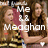 Two women with long brown hair embrace in a pixelated image; text overlays change across frames to read "Me & Meaghan," "Are Like Miley & Lilly," and "BFFs." White heart icons appear below them.