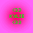 Four identical pixelated icons arranged in a , each featuring green text on a pink-to-red gradient background