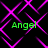 Green text reading 'Angel' appears four times over a black background with intersecting purple diamond-shaped lines.