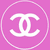 A static icon with a pink background and white circular border containing interlocking CC symbols.
