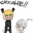 Pixelated anime-style characters with mouse ears and text reading "MELLO WANTS CHOCOLATE NOW!" on a black background.