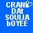 Blue background with white pixelated text reading 'CRANK DAT SOUIJA BOYEE' and a light blue heart-shaped cursor icon above the 'K' in 'CRANK' on the left side.