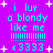 Pixelated cyan text on purple background with white stars, repeating 'i luv a blondy like me' and '«3333' in four identical