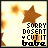 Brown star above text reading 'SORRY DONT CUT IT babe' on a light background with blurred brown spots.