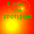 Four identical display green text on a red-orange gradient background with a bright yellow circular glow