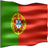 Static 48x48 pixel icon depicting the national flag of Portugal with green and red vertical stripes, a yellow emblem featuring a blue shield with white crosses, and visible pixelation artifacts.
