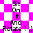 Pixelated text and shapes on a checkered background with alternating pink and white patterns. The text reads "Sit On It And Rotate ! ;)" in black. The background alternates between square and diamond-shaped pink and white patterns. The text is repeated across the image. The text is in a pixelated font. The background is checkered. The text is black. The background is pink and white. The text is repeated. The text is in a pixelated font. The background is checkered. The text is black. The background is pink and white. The text is repeated. The text is in a pixelated font. The background is checkered. The text is black. The background is pink and white. The text is repeated. The text is in a pixelated font. The background is checkered. The text is black. The background is pink and white. The