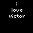 Pixelated text 'i love victor' displayed in white on black, gray, and white backgrounds across four quadrants.