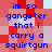 Blue text on a red and white pixelated background reads 'im so gangster that i carry a squirtgun' in a repeating pattern.