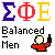 Pixelated graphic with three Greek letters above text and a small character figure on gray background.