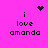 Pixelated icon with pink background showing "i love amanda" text and animated heart/sparkle symbols above the text.