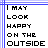 A 3x2 contact sheet of six animated frames showing pixelated text in a retro video game style with colored borders and varying text highlighting.