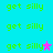 Green text 'get silly' on cyan background with two star icons, one pink and one purple. The stars appear in different positions across observations.
