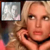 Static image of a person with blonde hair resting hands near face, with small inset images in top-left corner showing various scenes.