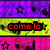 six pixelated with vibrant colors, featuring text and symbols like stars, musical notes, and a glowing effect