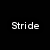 Black background with white text 'Stride', 'Stables', and 'Away' surrounding a small image of a horse's head in a stable.