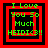 Four identical pixel-art display green text "I Love You So Much HEIDI<3!!" on a black background with red square borders, arranged in a