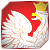 Static pixel art icon featuring a red and white heraldic eagle with golden crown on red background.