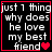 Black background with white pixelated text reading "just 1 thing why does he love my best friend" and red heart symbols in a