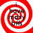 Red and white spiral background with black text reading "i have many bffs" in four quadrants.