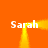 A static image with four instances of the name "Sarah" in white text on an orange background, each connected by a yellow vertical or horizontal line.