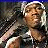 A 2x2 contact sheet of a pixelated animated icon featuring text and a character, with the right side showing gray transparency background.